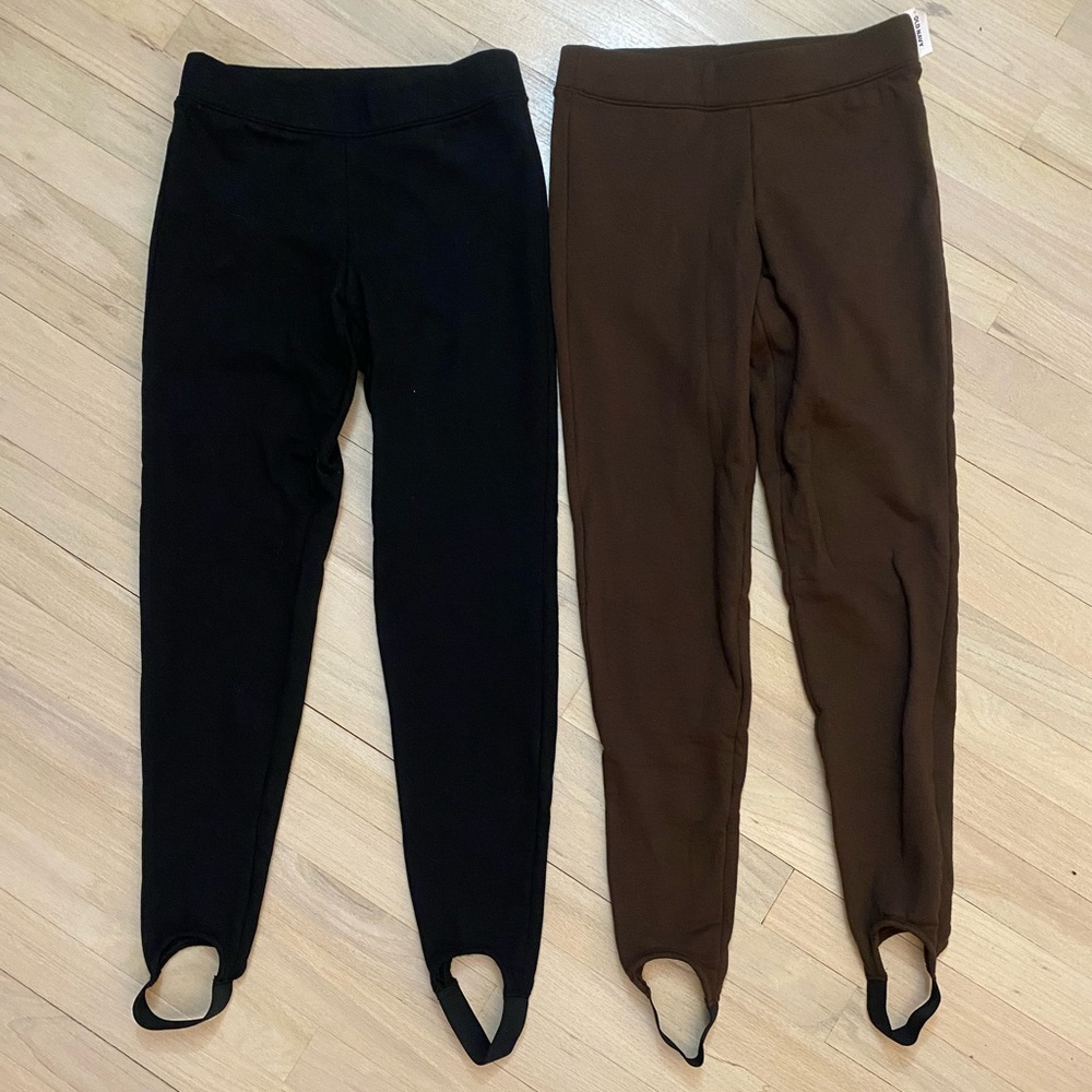 2 Pairs of Old Navy High Waist Fleece Lined Stirrup Leggings NWT 🏷️